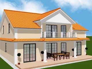 Massivhaus TOSKANA 170 von domoplan massivhaus,  Außenansicht 2