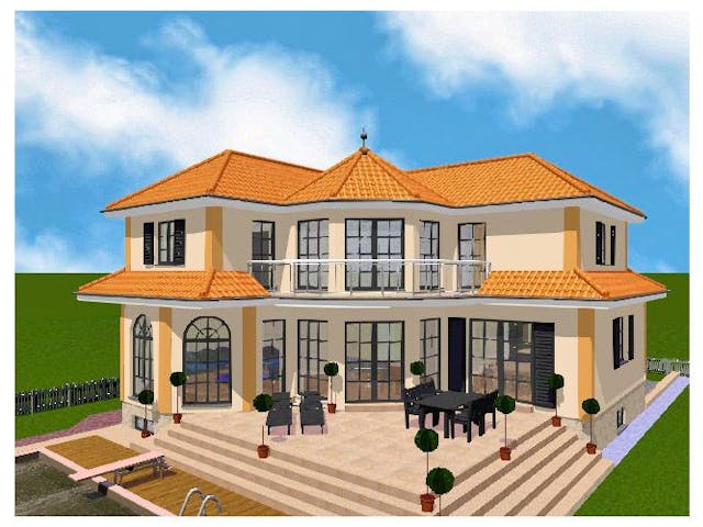 Massivhaus TOSKANA 200 von domoplan massivhaus, Stadtvilla Außenansicht 1 Massivhaus TOSKANA 200 von domoplan massivhaus, Stadtvilla Außenansicht 1