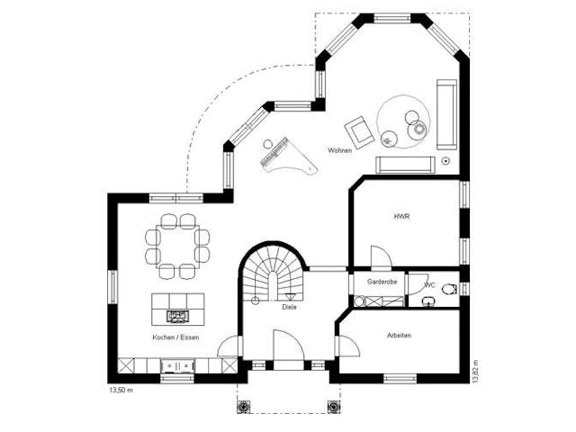 Massivhaus TOSKANA 200 von domoplan massivhaus, Stadtvilla Grundriss 1 Massivhaus TOSKANA 200 von domoplan massivhaus, Stadtvilla Grundriss 1