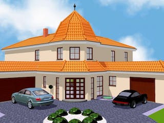 Massivhaus TOSKANA 238 von domoplan massivhaus, Stadtvilla Außenansicht 1