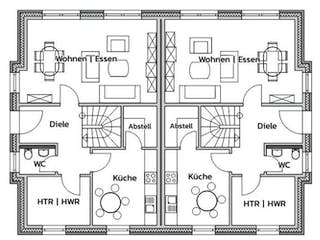 Massivhaus TWINTOWN von Kagebau, Grundriss 1