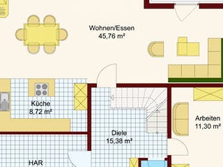Massivhaus Villa Florenz von Elm Bau - Massiv- und Holzrahmenhäuser, Stadtvilla Grundriss 2