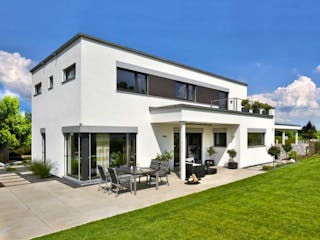 Fertighaus Vitalhaus Schwabach von Regnauer Hausbau, Cubushaus Außenansicht 1
