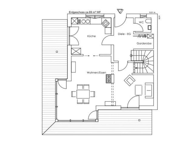 Fertighaus Vitalhaus Traunstein von Regnauer Hausbau Schlüsselfertig ab 523785€,  Grundriss 1