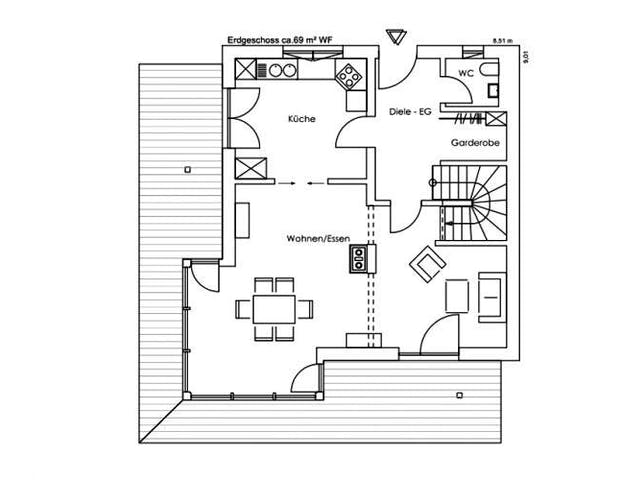 Fertighaus Vitalhaus Traunstein von Regnauer Hausbau Schlüsselfertig ab 523785€,  Grundriss 1