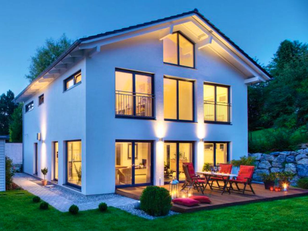 Fertighaus Vitalhaus Zorneding von Regnauer Hausbau Schlüsselfertig ab 563850€,  Außenansicht 1