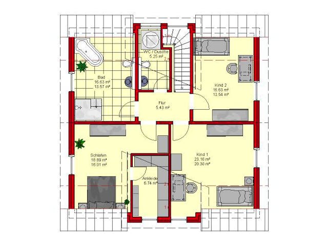 Massivhaus Würzburg 171 von PRO-IM Neo,  Grundriss 1