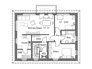 Massivhaus Zweifamilienhaus ZH185 Variante M von Baudirekt, Grundriss 2