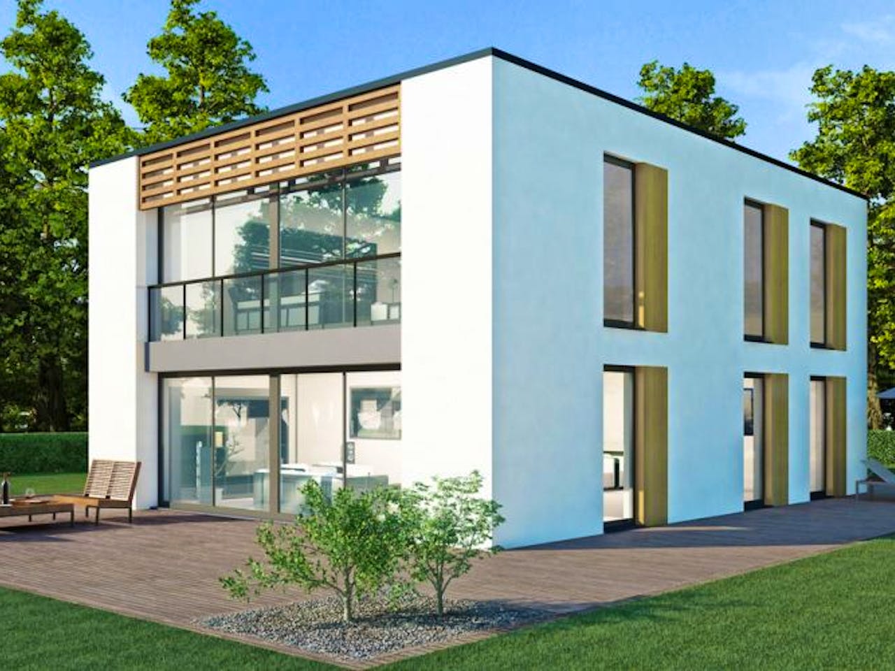 Massivhaus Zweifamilienhaus ZH185 Variante T von Baudirekt, Außenansicht 1