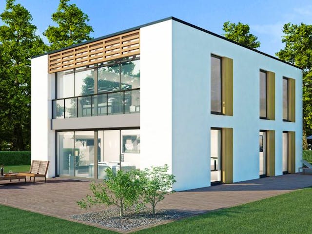 Massivhaus Zweifamilienhaus ZH185 Variante T von Baudirekt,  Außenansicht 1