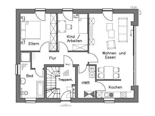 Massivhaus Zweifamilienhaus ZH185 Variante T von Baudirekt, Grundriss 1