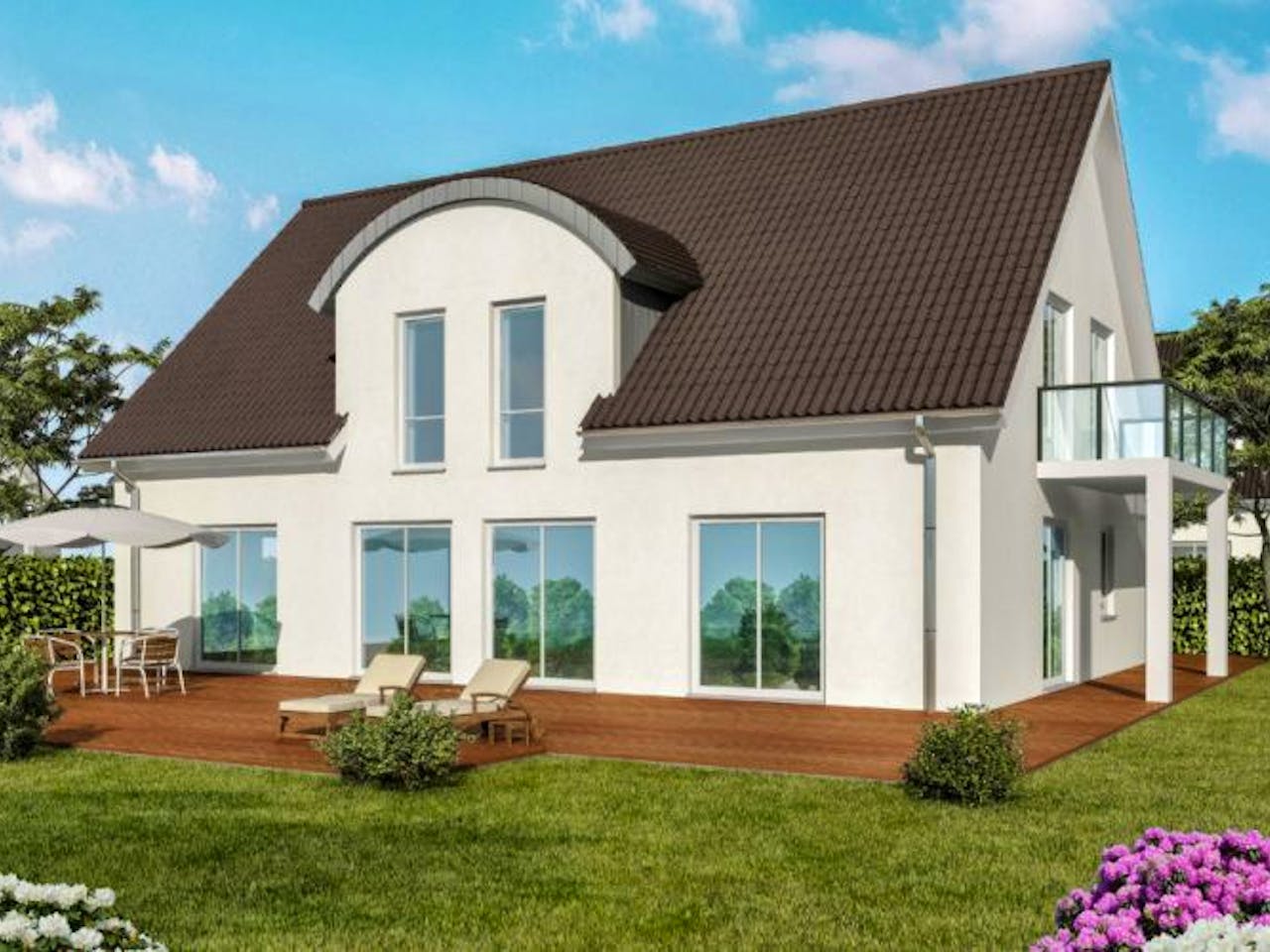 Massivhaus Zweifamilienhaus ZH210 Variante K von Baudirekt, Außenansicht 1