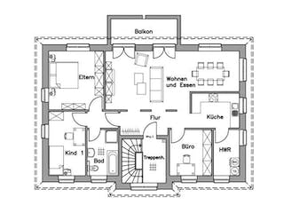 Massivhaus Zweifamilienhaus ZH210 Variante M von Baudirekt, Grundriss 1