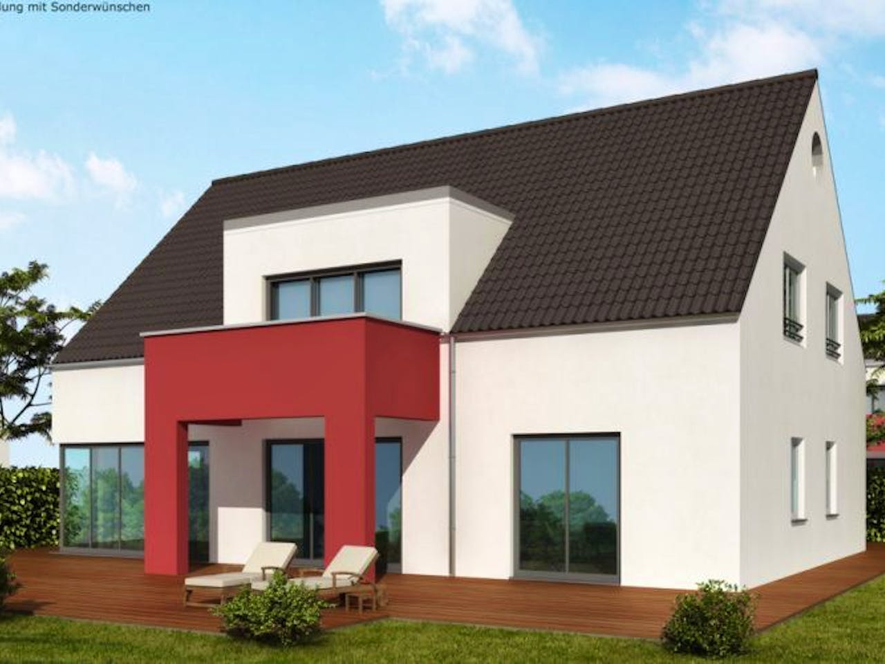 Massivhaus Zweifamilienhaus ZH210 Variante T von Baudirekt, Außenansicht 1