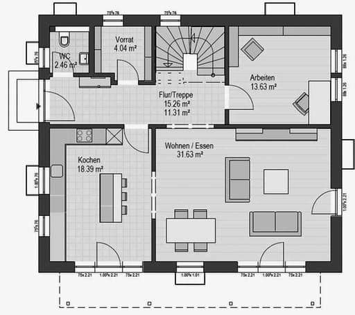 Musterhaus Falkenberg B 168 Floorplan 1