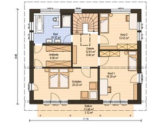 Fertighaus Haas MH Falkenberg 168 von Haas Fertigbau Schlüsselfertig ab 357000€, Pultdachhaus Grundriss 2