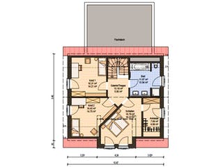 Fertighaus Haas MH Fellbach 163 von Haas Fertigbau Schlüsselfertig ab 373000€, Satteldach-Klassiker Grundriss 2