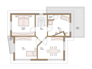 Fertighaus MH EMOTION von Fertighaus WEISS Schlüsselfertig ab 531905€, Pultdachhaus Grundriss 2