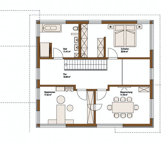 Fertighaus MH FUTURE Mannheim von Fertighaus WEISS Schlüsselfertig ab 416000€, Satteldach-Klassiker Grundriss 2