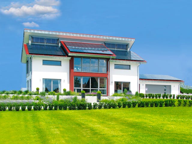 Fertighaus MH STYLE von WEISS Holzhaus Schlüsselfertig ab 609419€, Pultdachhaus Außenansicht 2