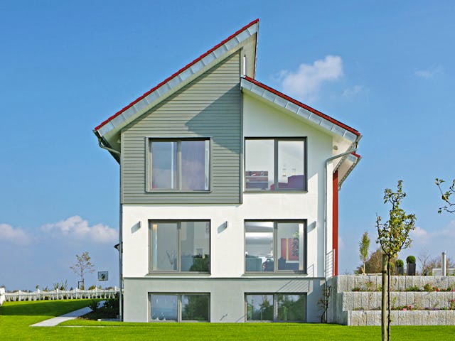 Fertighaus MH STYLE von WEISS Holzhaus Schlüsselfertig ab 609419€, Pultdachhaus Außenansicht 4