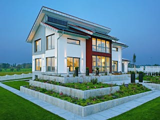 Fertighaus MH STYLE von Fertighaus WEISS Schlüsselfertig ab 647739€, Pultdachhaus Außenansicht 1