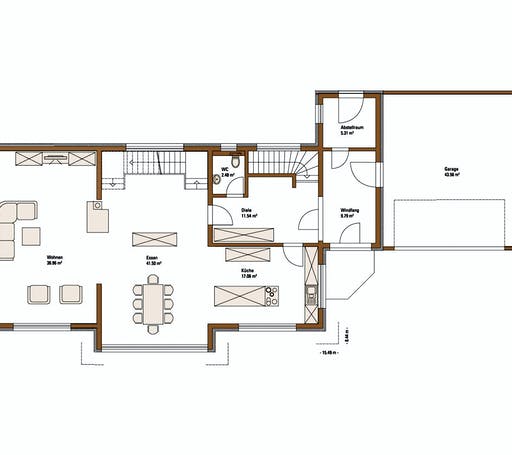 Fertighaus MH STYLE von Fertighaus WEISS Schlüsselfertig ab 466000€, Pultdachhaus Grundriss 1