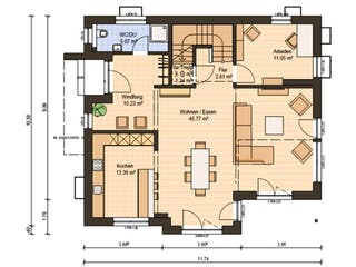Fertighaus Haas MH Suhr 179 von Haas Fertigbau Schlüsselfertig ab 422000€, Satteldach-Klassiker Grundriss 1
