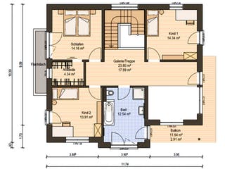 Fertighaus Haas MH Suhr 179 von Haas Fertigbau Schlüsselfertig ab 422000€, Satteldach-Klassiker Grundriss 2