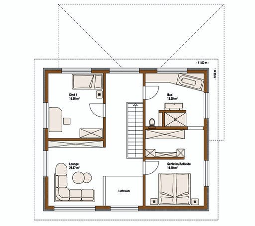 Fertighaus MH Ulm von Fertighaus WEISS Schlüsselfertig ab 434000€, Satteldach-Klassiker Grundriss 2