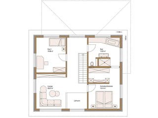 Fertighaus MH Ulm von Fertighaus WEISS Schlüsselfertig ab 553125€, Satteldach-Klassiker Grundriss 2