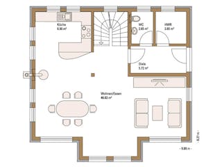 Fertighaus MH VISION von Fertighaus WEISS Schlüsselfertig ab 429926€, Satteldach-Klassiker Grundriss 1