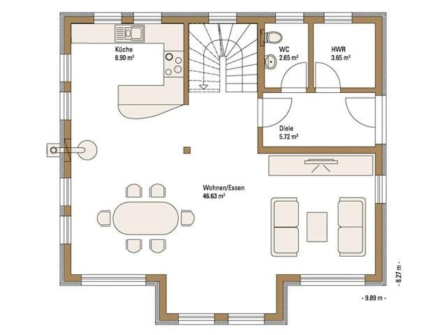 Fertighaus MH VISION von Fertighaus WEISS Schlüsselfertig ab 429926€, Satteldach-Klassiker Grundriss 1