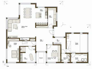 Fertighaus MH VITA von WEISS Holzhaus Schlüsselfertig ab 663300€, Bungalow Grundriss 1
