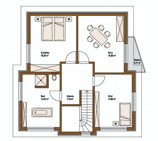 Fertighaus MH Villingen-Schwenningen von Fertighaus WEISS Schlüsselfertig ab 339000€, Pultdachhaus Grundriss 2