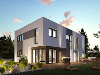 Massivhaus Berlin von MHW Haas Wohnbau, Cubushaus Außenansicht 3