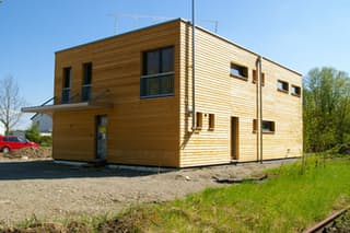 Fertighaus Michel von Holzhaus Rosskopf Schlüsselfertig ab 599000€, Cubushaus Außenansicht 4