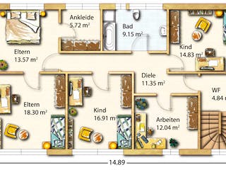 Fertighaus Michel von Holzhaus Rosskopf Schlüsselfertig ab 599000€, Cubushaus Grundriss 2