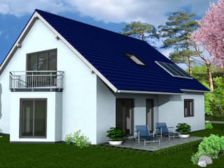 Fertighaus Miranda 198 von Klaus Kowalski Immobilien Schlüsselfertig ab 243297€, Satteldach-Klassiker Außenansicht 1