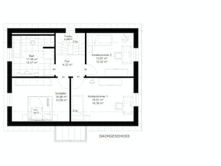Fertighaus "natur trifft holz" nr.5 von wir leben haus Schlüsselfertig ab 334128€, Satteldach-Klassiker Grundriss 1