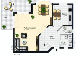 Fertighaus Modell 1.148 von Elbe-Haus, Satteldach-Klassiker Grundriss 1