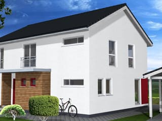 Fertighaus "unser haus" nr.3 von wir leben haus Schlüsselfertig ab 314121€, Satteldach-Klassiker Außenansicht 1