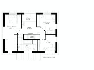 Fertighaus "unser haus" nr.3 von wir leben haus Schlüsselfertig ab 314121€, Satteldach-Klassiker Grundriss 1