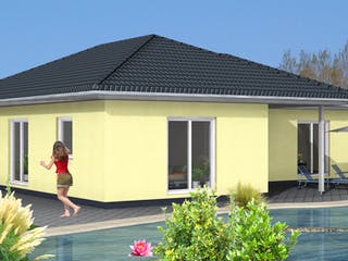 Fertighaus losleben haus nr.7 von wir leben haus Schlüsselfertig ab 204354€, Bungalow Außenansicht 1