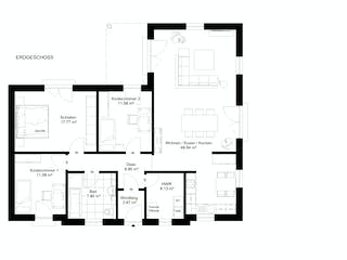 Fertighaus losleben haus nr.7 von wir leben haus Schlüsselfertig ab 204354€, Bungalow Grundriss 2