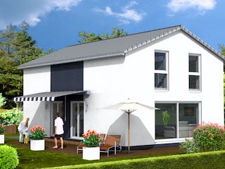 Fertighaus losleben haus nr.1 von wir leben haus Schlüsselfertig ab 196336€, Satteldach-Klassiker Außenansicht 2