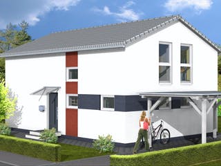 Fertighaus losleben haus nr.1 von wir leben haus Schlüsselfertig ab 196336€, Satteldach-Klassiker Außenansicht 1