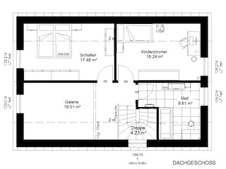 Fertighaus losleben haus nr.1 von wir leben haus Schlüsselfertig ab 196336€, Satteldach-Klassiker Grundriss 1