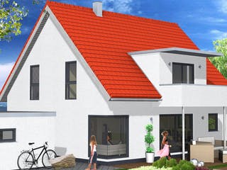 Fertighaus losleben haus nr.2 von wir leben haus Schlüsselfertig ab 257615€, Satteldach-Klassiker Außenansicht 1