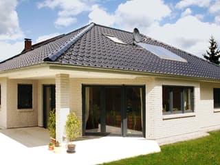 Fertighaus Modell 3.128 R von Elbe-Haus, Bungalow Außenansicht 1